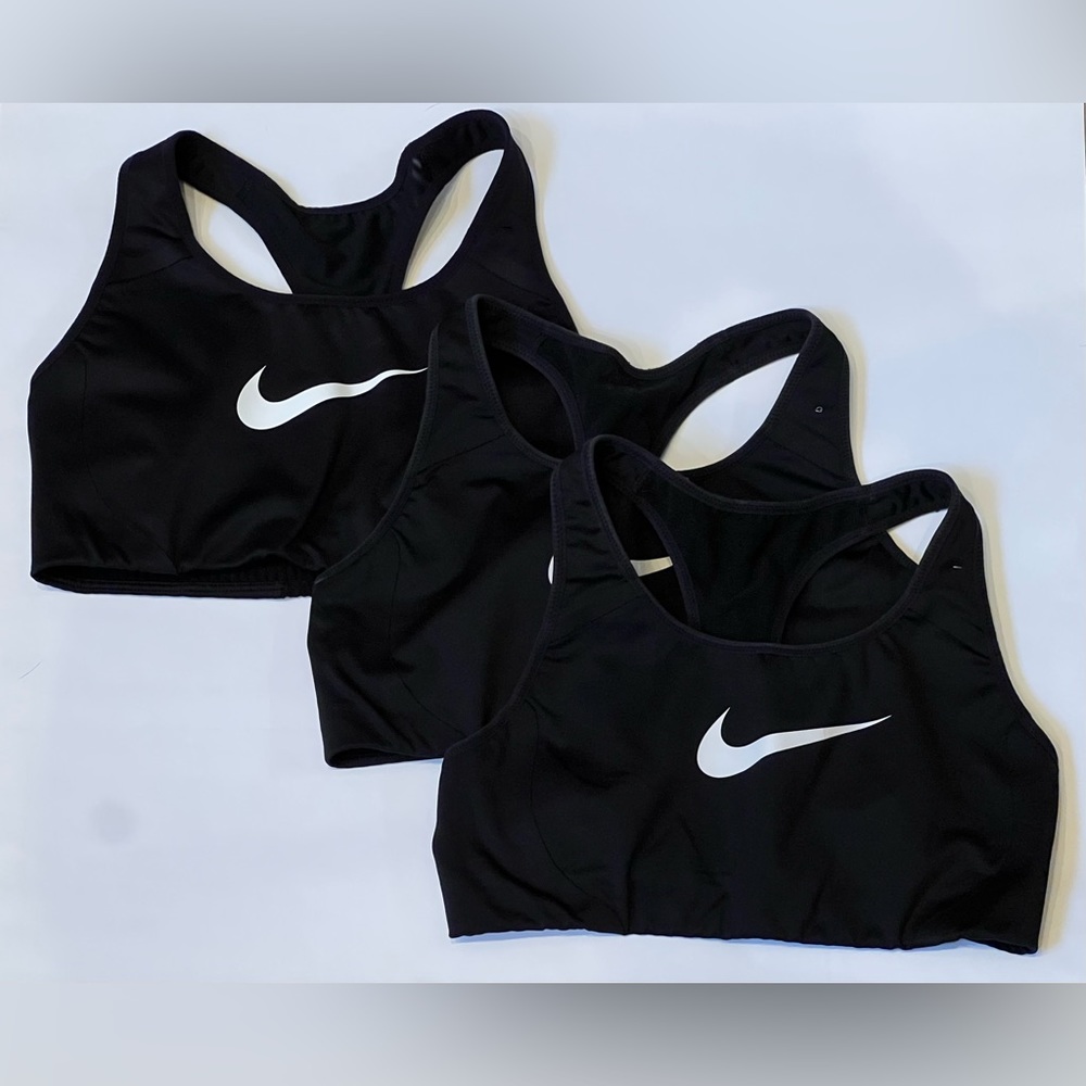 3 Black Nike Victory Shape Women's High-Support Non-Padded Sports